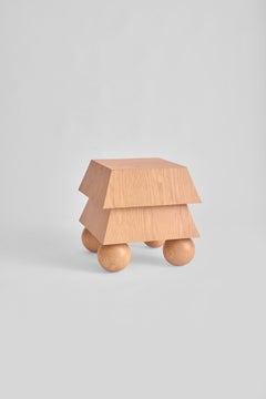 Ventura Side Table in Oak Wood & Oak Plywood by Joyful Objects Yes!