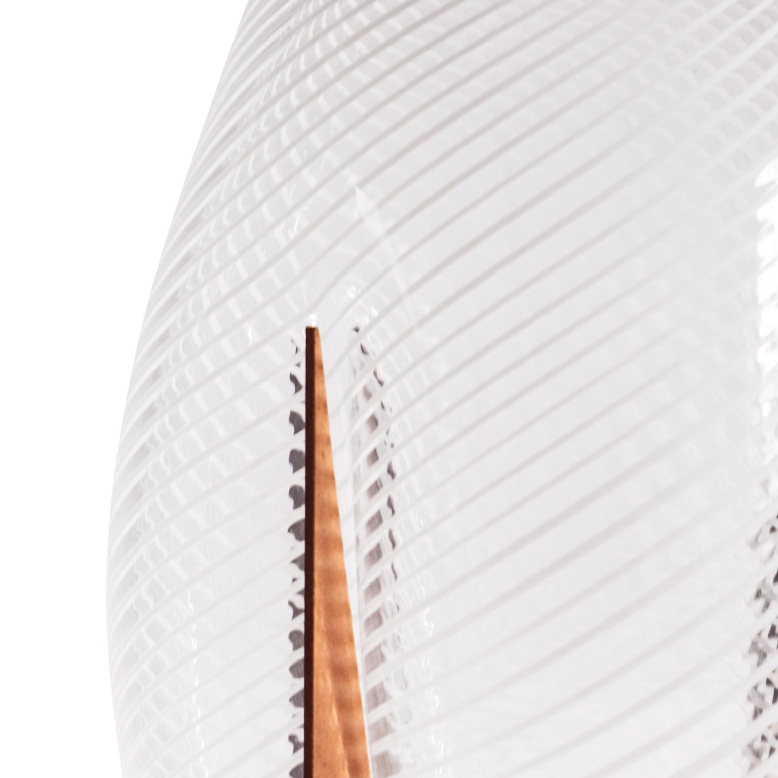 Modern Venturi Pear White Vase, Murano Glass and Metal by Lara Bohinc, In Stock