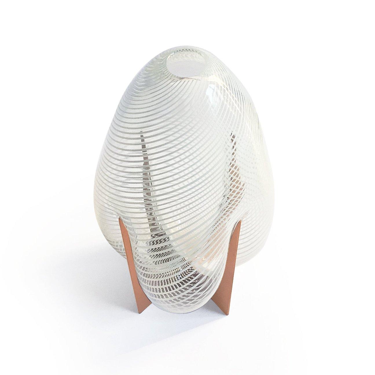 Venturi Pear White Vase, Murano Glass and Metal by Lara Bohinc, In Stock In New Condition In Holland, AMSTERDAM