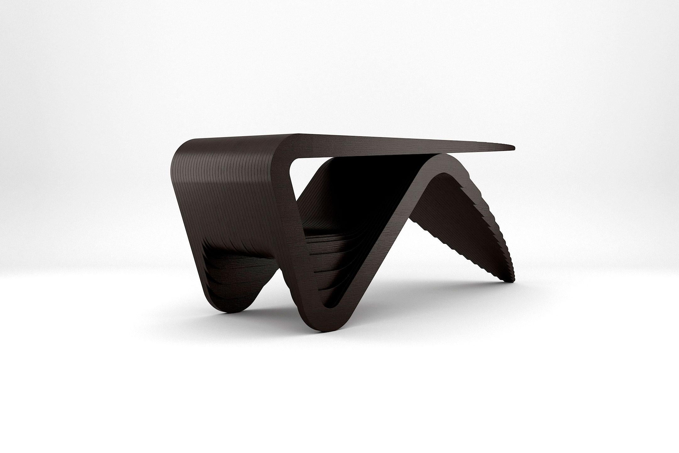 Ventus Desk - Moderner schwarzer Tisch in Handcraft von Prieto Studio (Lackiert) im Angebot