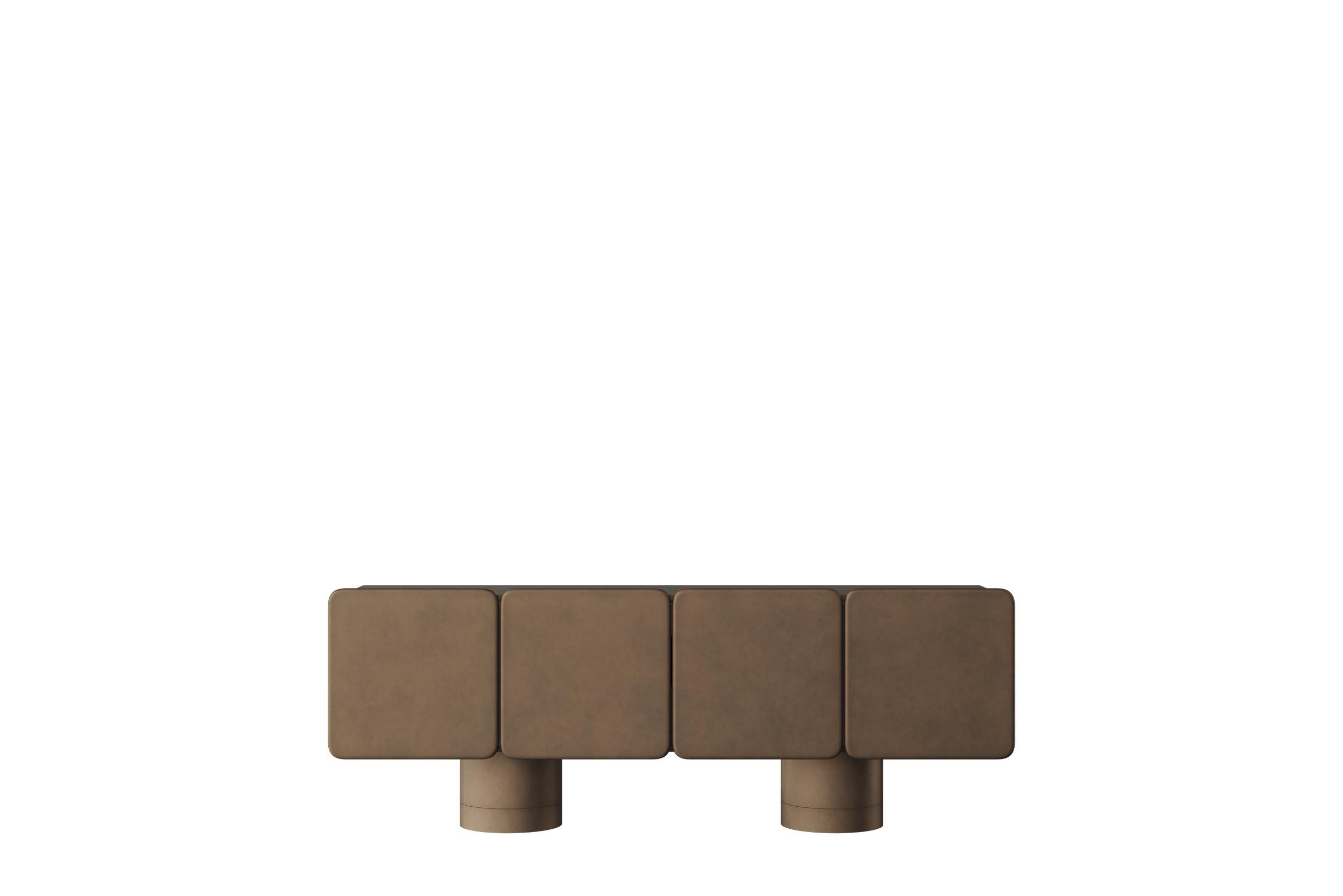 Venus, 4 Rounded Doors Sideboard on Two Cylinder Legs in Lacquer by Ultramobili In New Condition For Sale In Geneve, CH