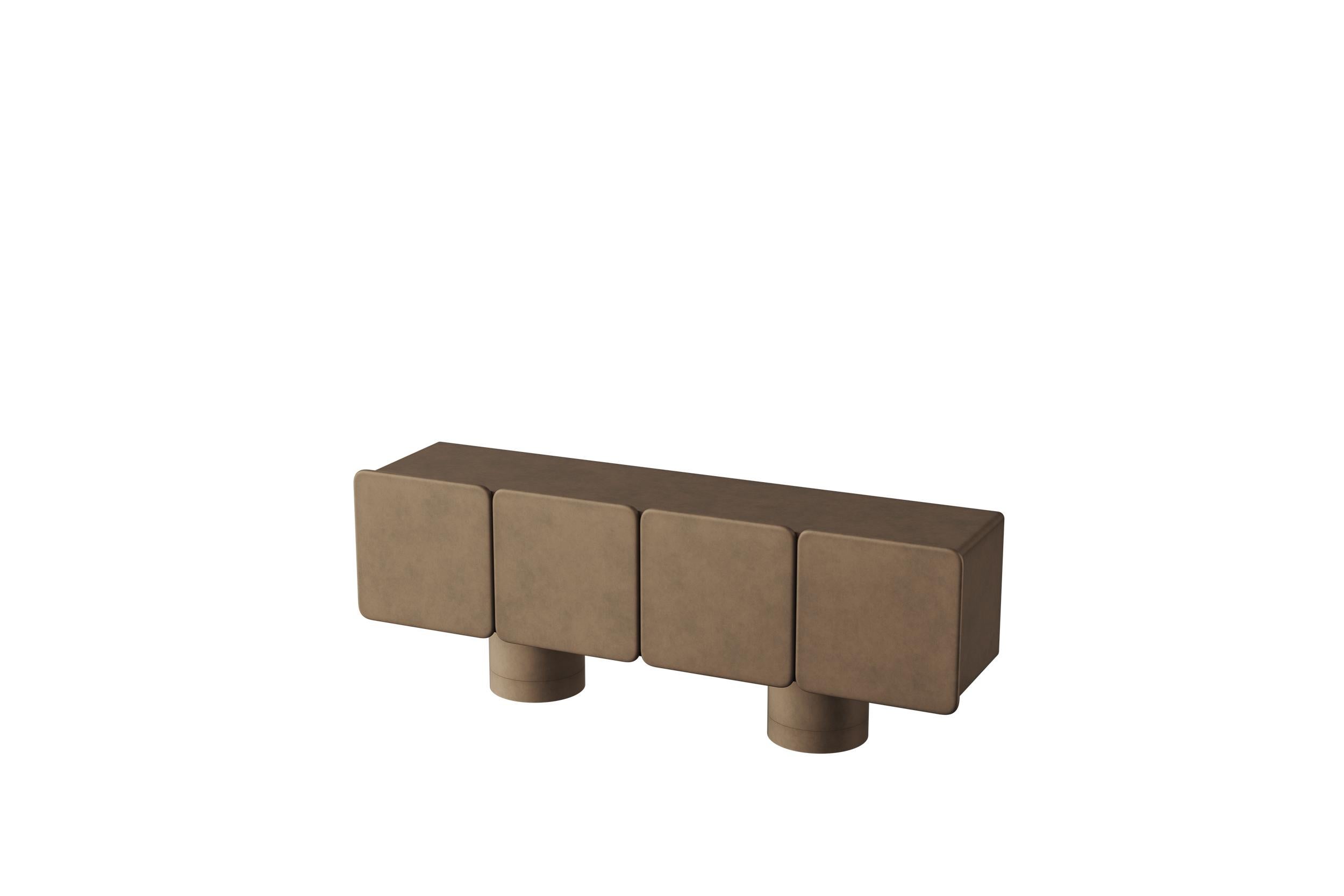 Venus, 4 Rounded Doors Sideboard on Two Cylinder Legs in Lacquer by Ultramobili For Sale 1