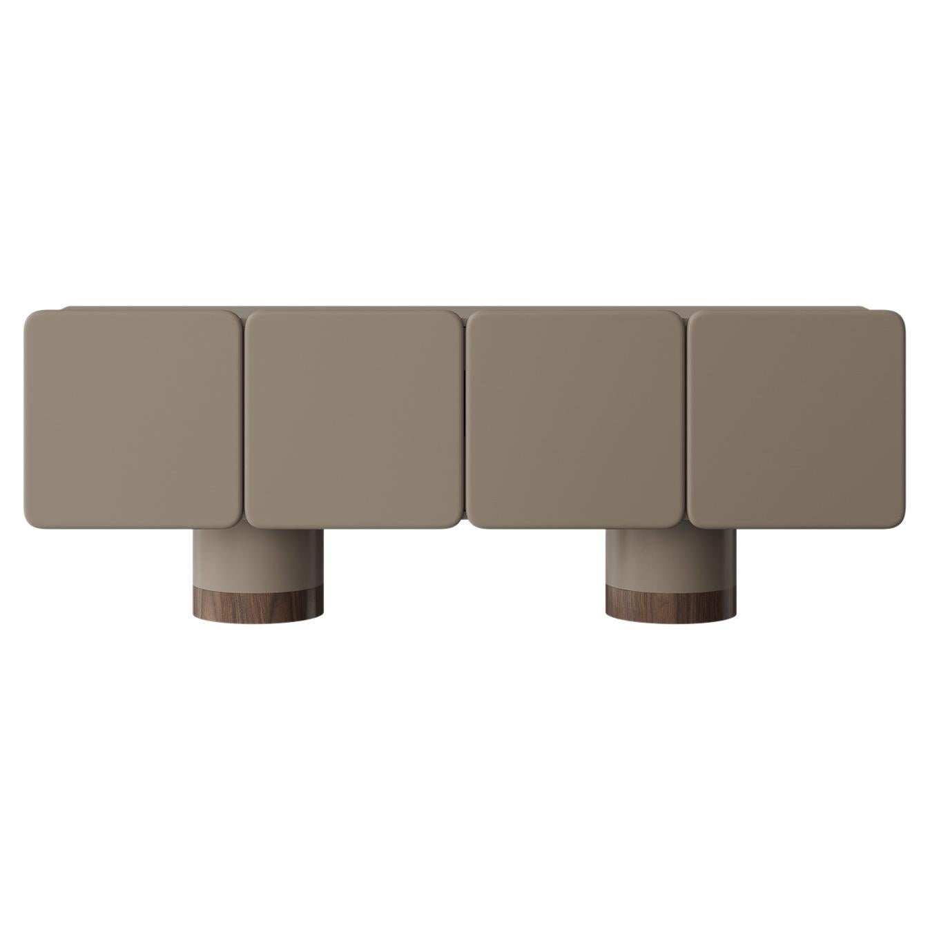 Venus, 4 Rounded Doors Sideboard on Two Cylinder Legs in Lacquer by Ultramobili