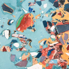 Venus Accent Console Table, Concrete Chaos Pattern Bulb Base and Disk Top