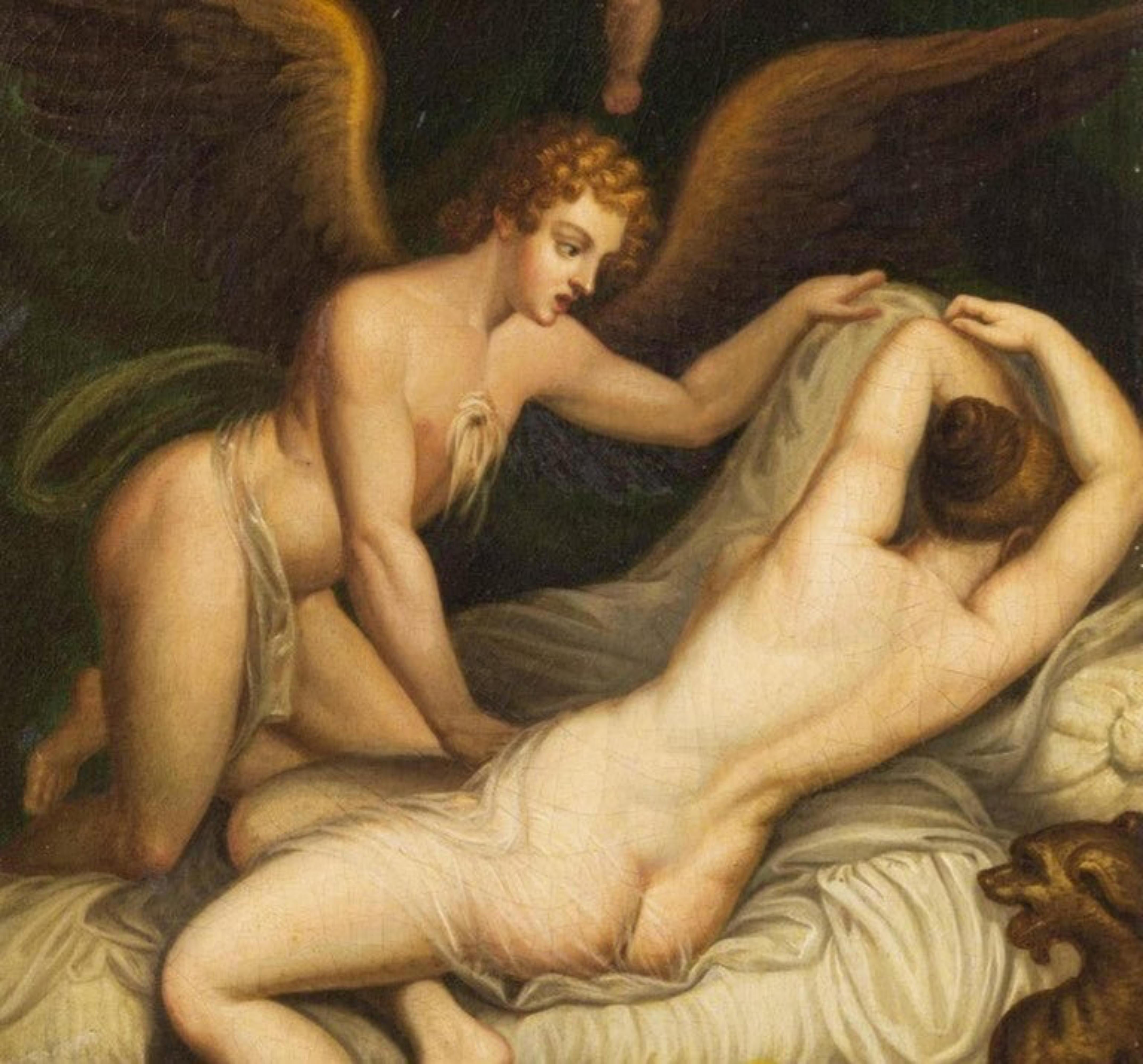 Venere e Cupido Scuola francese del XIX secolo In condizioni buone in vendita a Madrid, ES