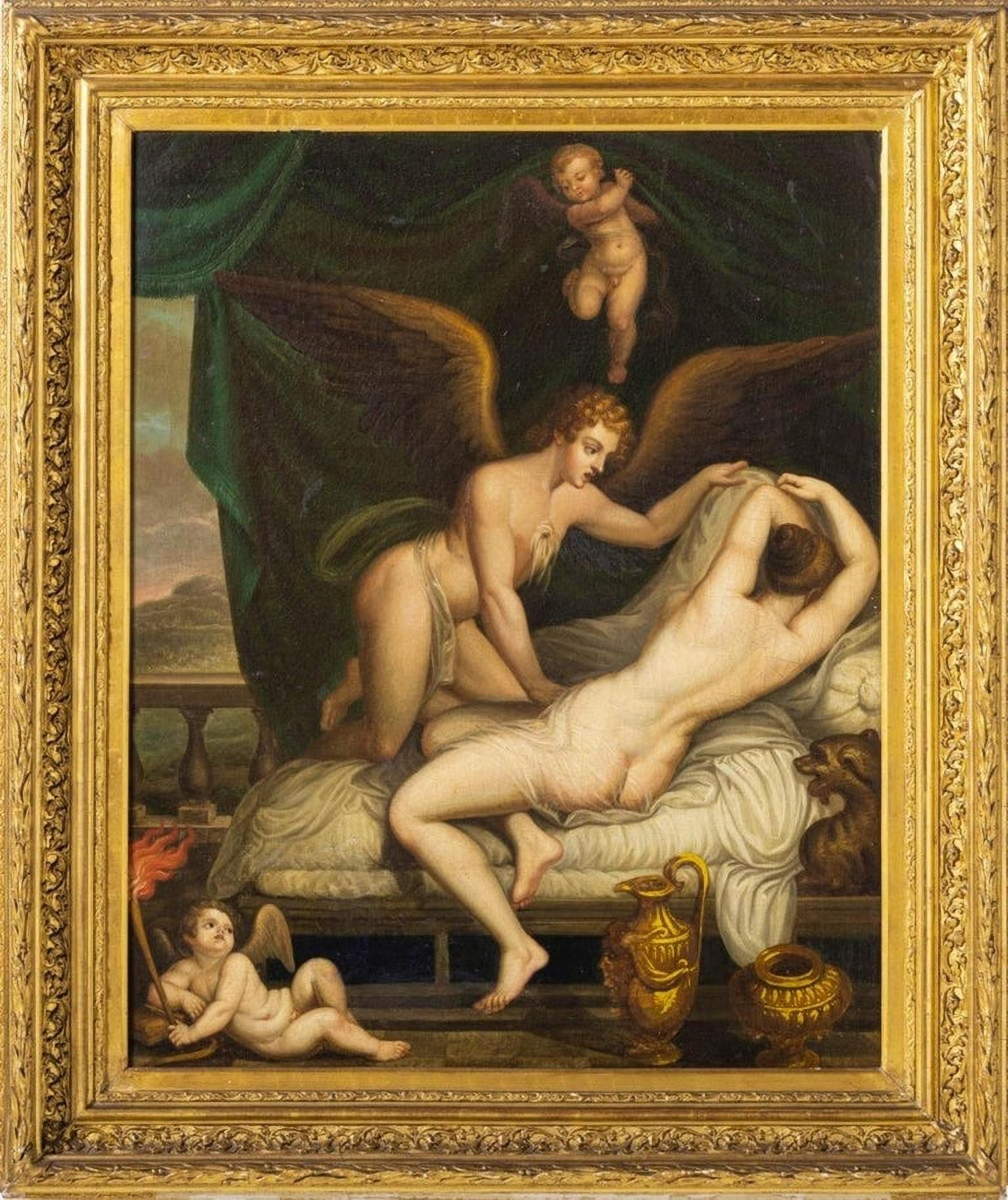 Venus and Cupid 19th Century French School For Sale 2