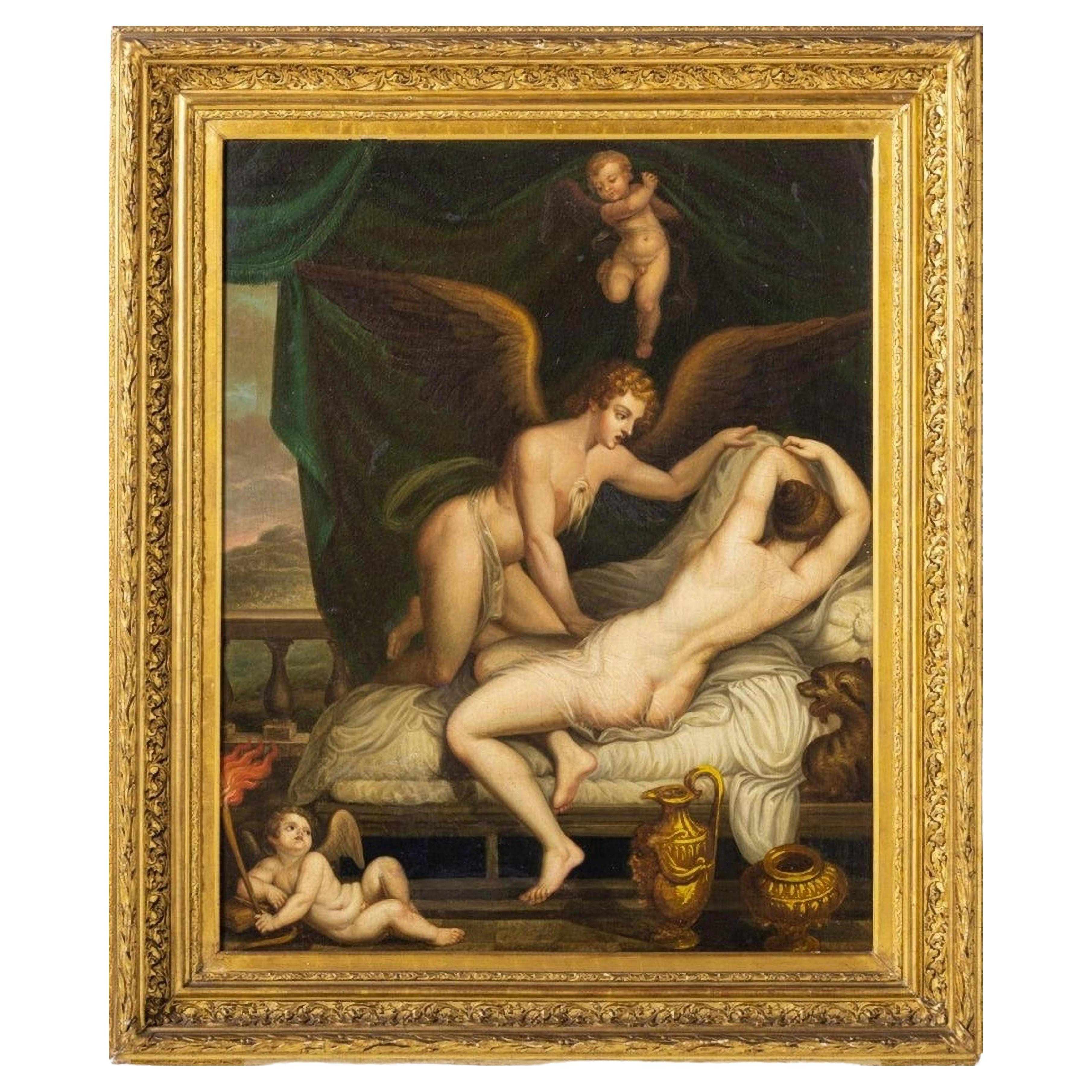 Venus and Cupid 19th Century French School For Sale