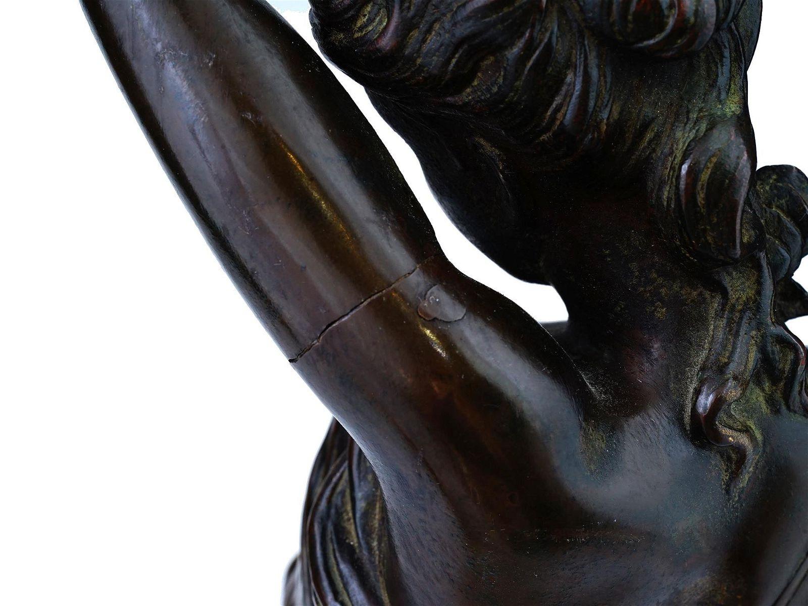 Venus and Cupid Bronze After Henri Emile Adrien Trodoux Bronze Sculpture  In Good Condition For Sale In New York, NY