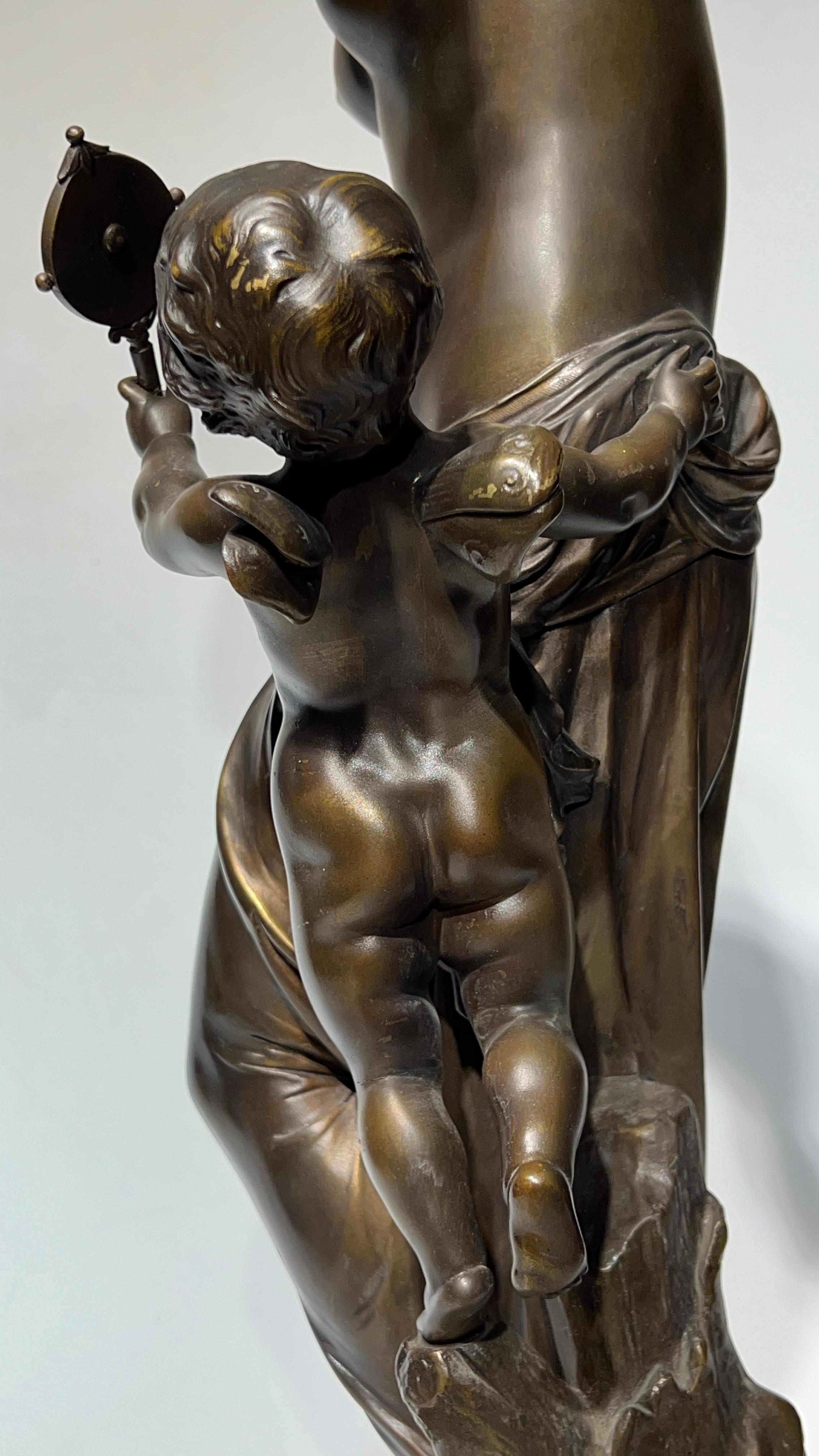 Venus und Amor-Bronze-Skulptur nach Jean Louis Gregoire, Venus und Amor (1840-1890) im Angebot 4