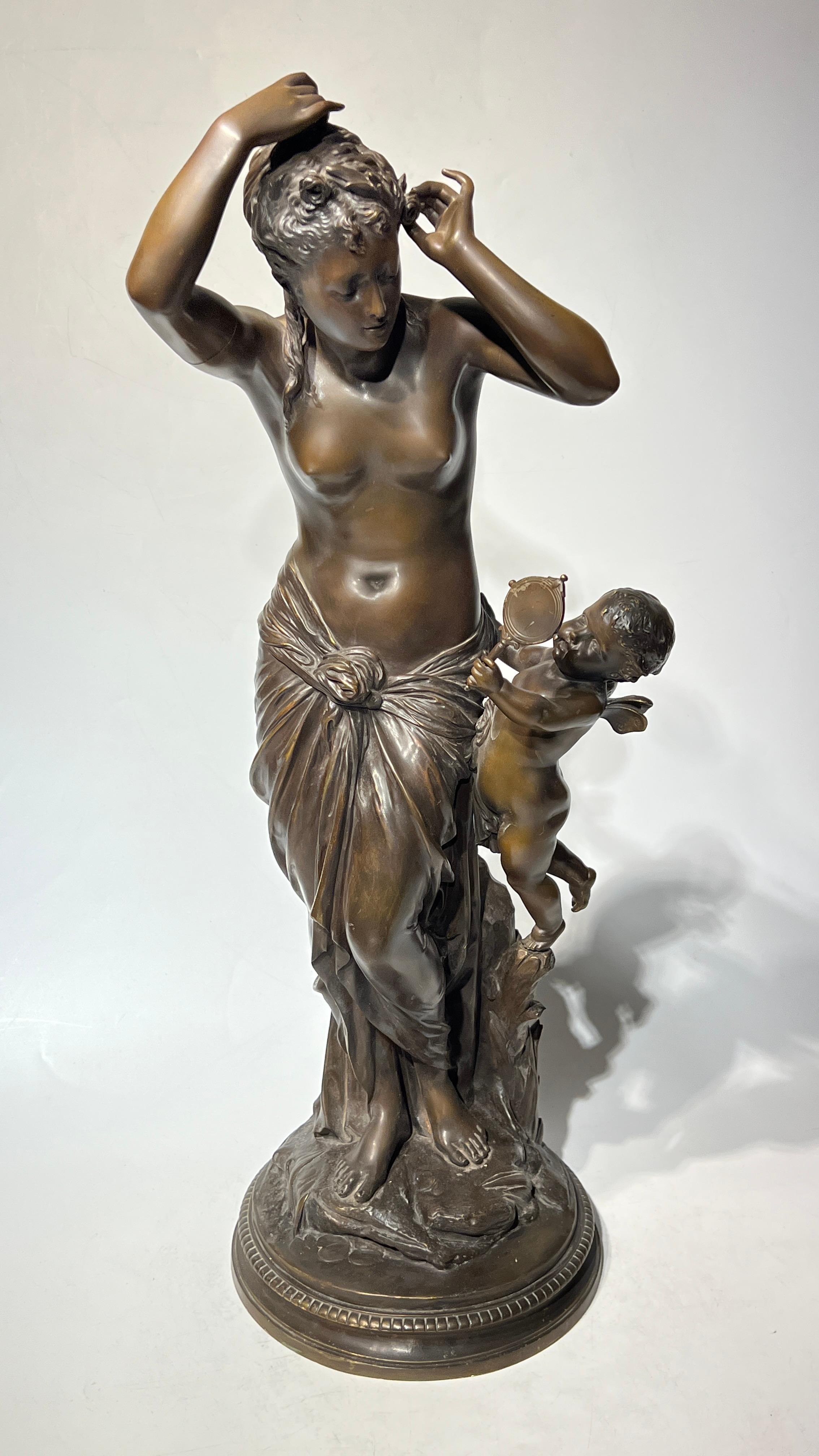 Venus und Amor-Bronze-Skulptur nach Jean Louis Gregoire, Venus und Amor (1840-1890) im Angebot 5