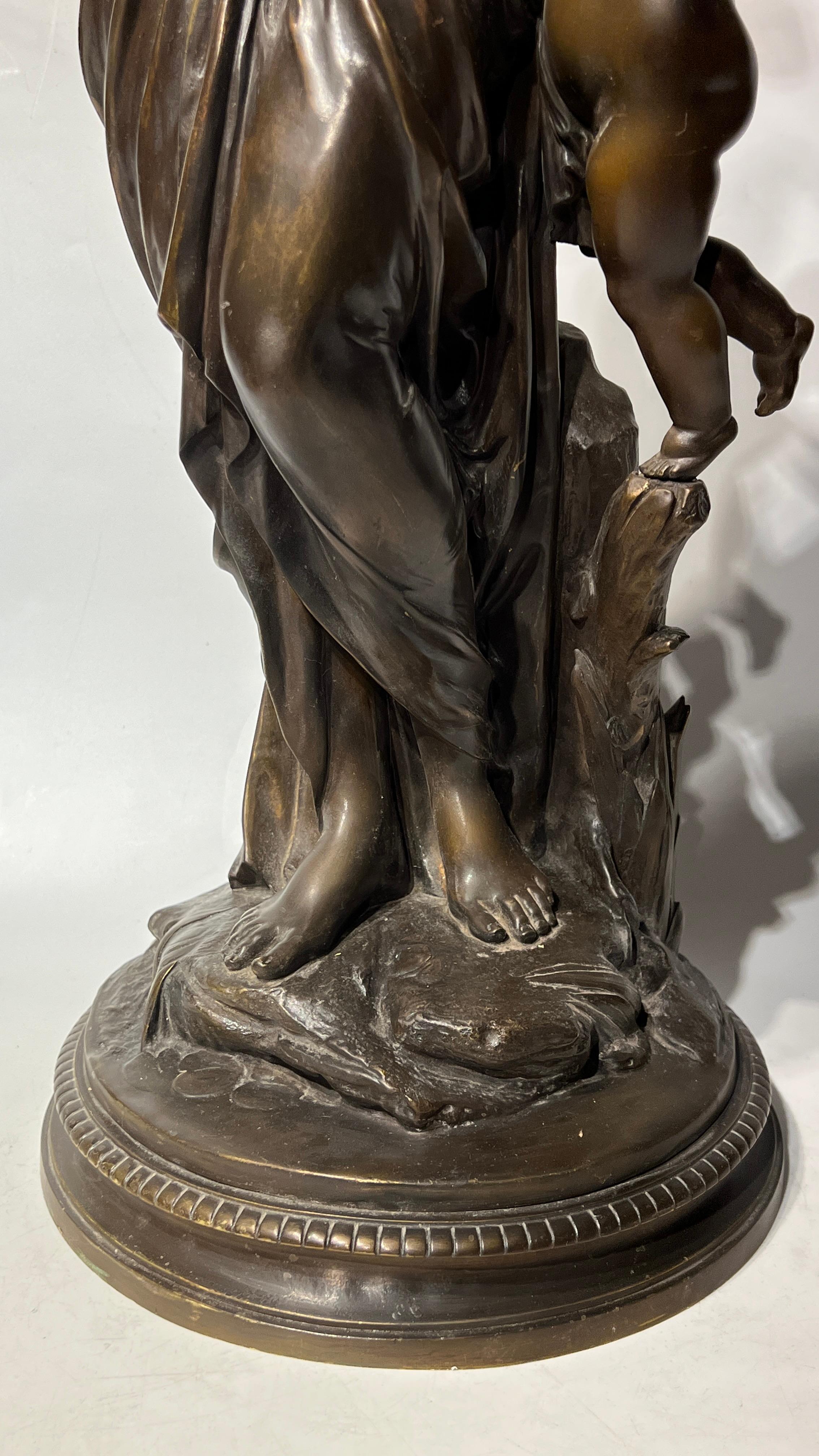 Venus und Amor-Bronze-Skulptur nach Jean Louis Gregoire, Venus und Amor (1840-1890) im Angebot 2