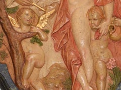 Venus and Mercury, relief. Molded alabaster. 20th century, after Spranger