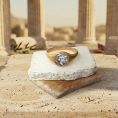 VENUS Authentic Ancient Greek Coin '4th Century B.C.' 18kt Gold Ring