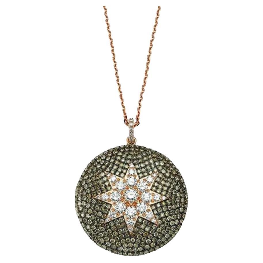 Venus Brown and White Diamond Pendant Necklace For Sale