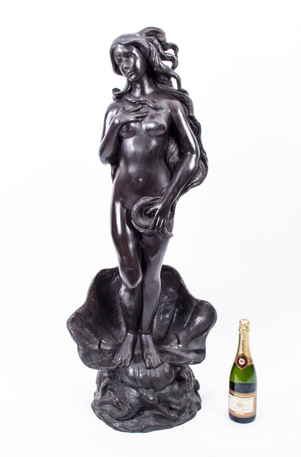 Venus by Botticelli Lage Bronze Sculpture For Sale 3
