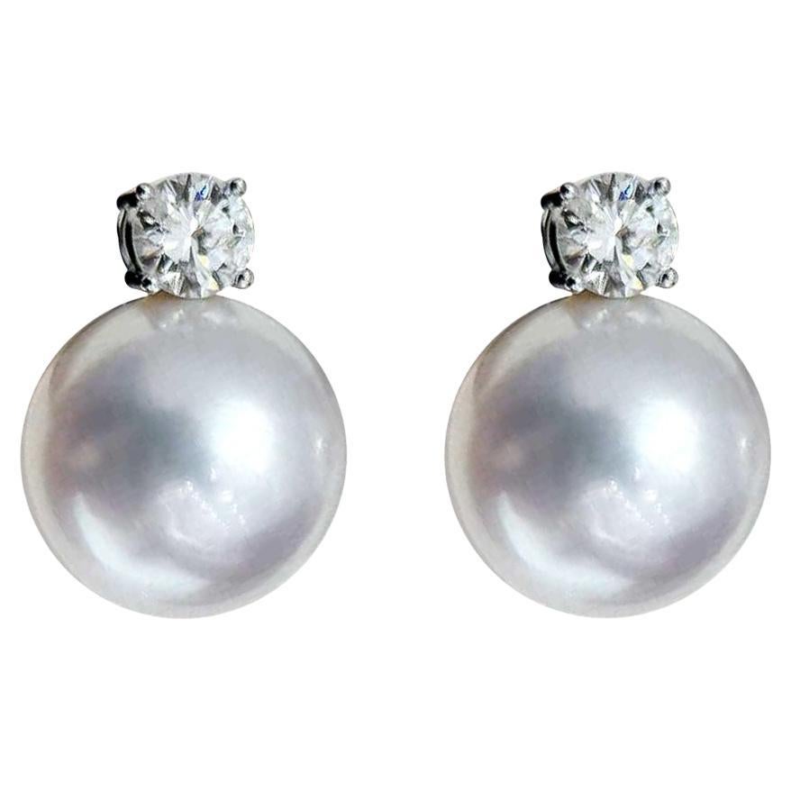 【Crown Radiance】PSL Venus Certified South Sea Pearl & CGL Diamond Studs