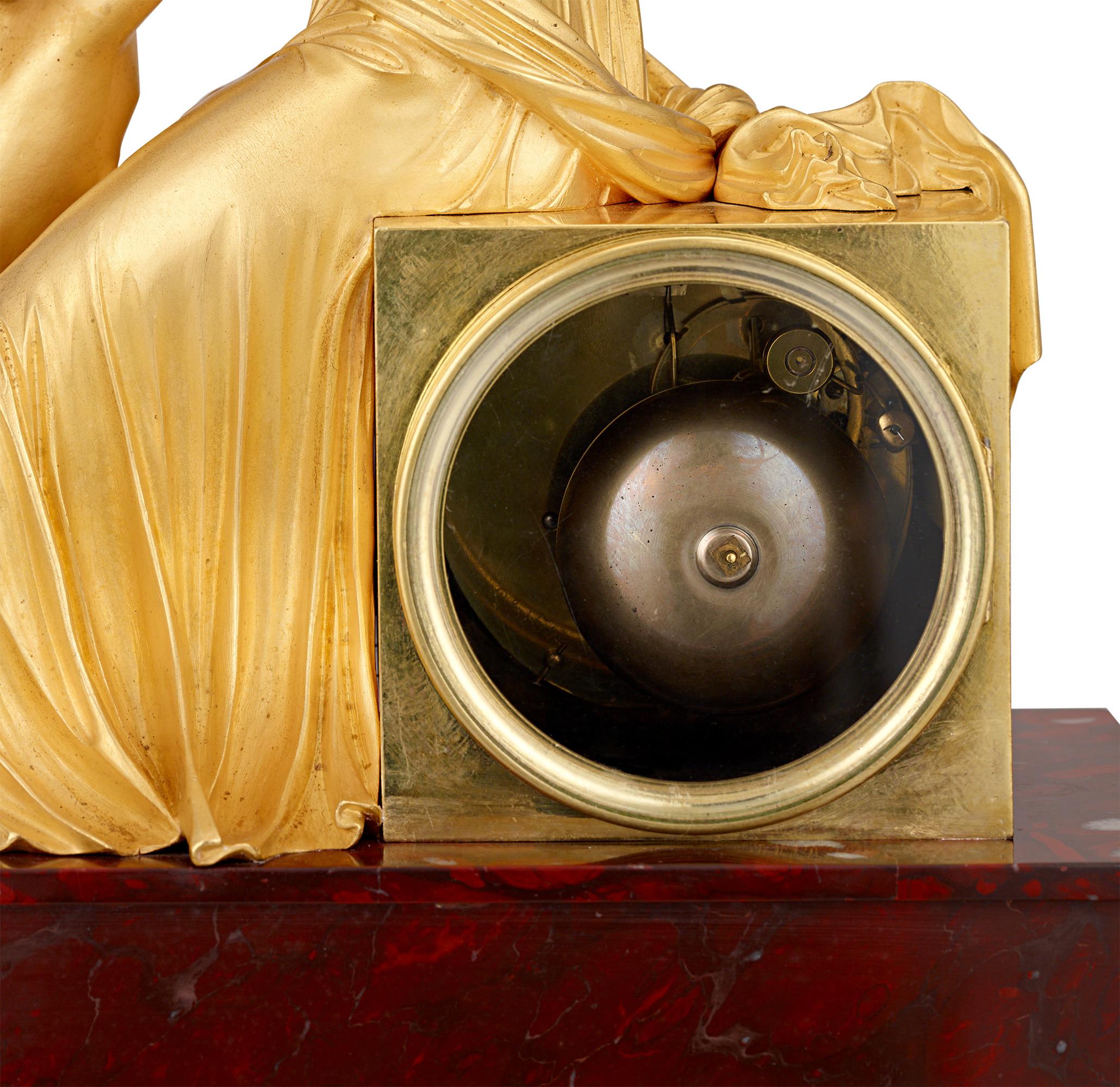 Venus Clipping the Wings of Cupid Mantel Clock by Thomire & Cie In Excellent Condition For Sale In New Orleans, LA