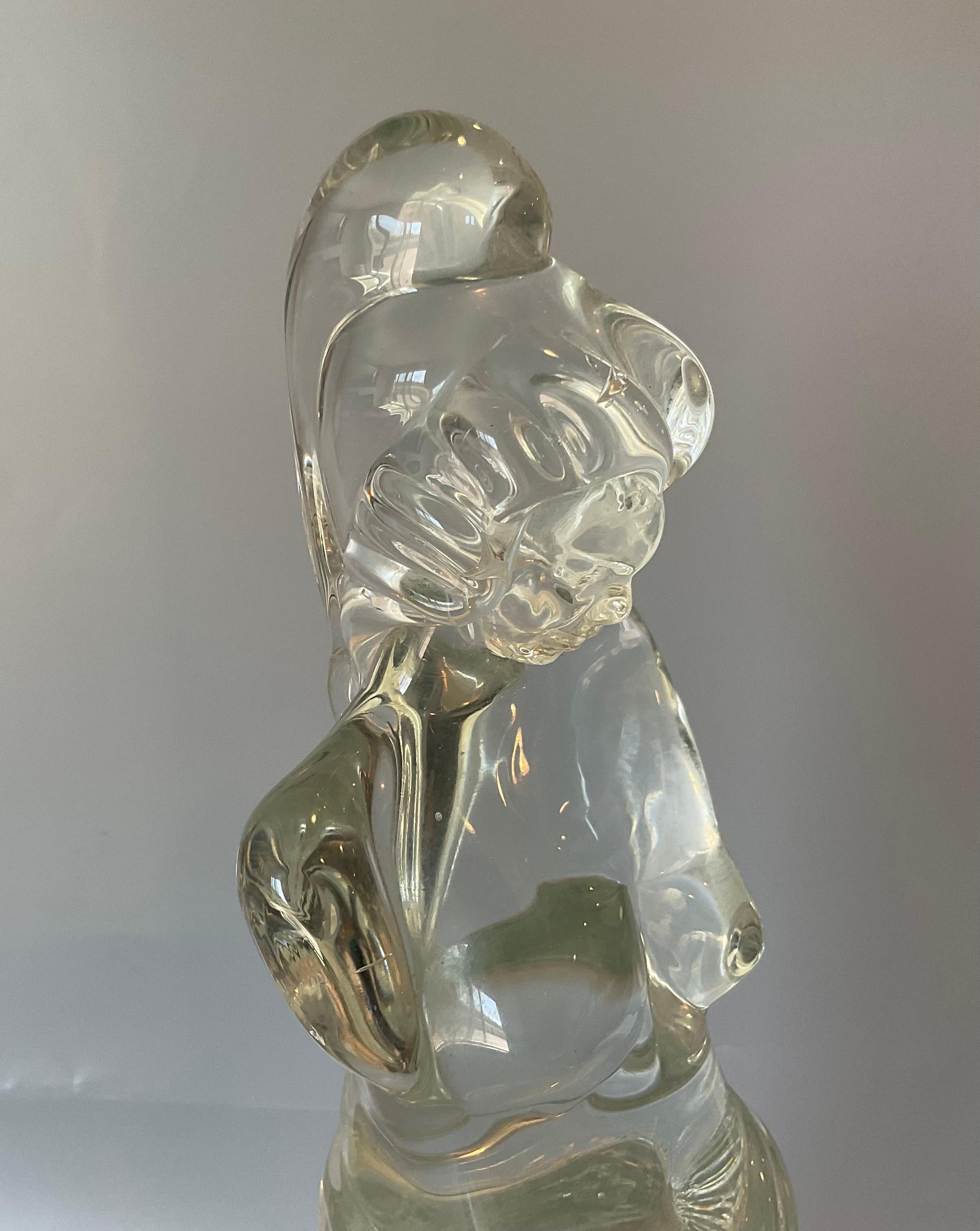 Mid-Century Modern Venus De Milo Murano Art Glass Sculpture by Ermanno Nason Silver Flakes For Sale