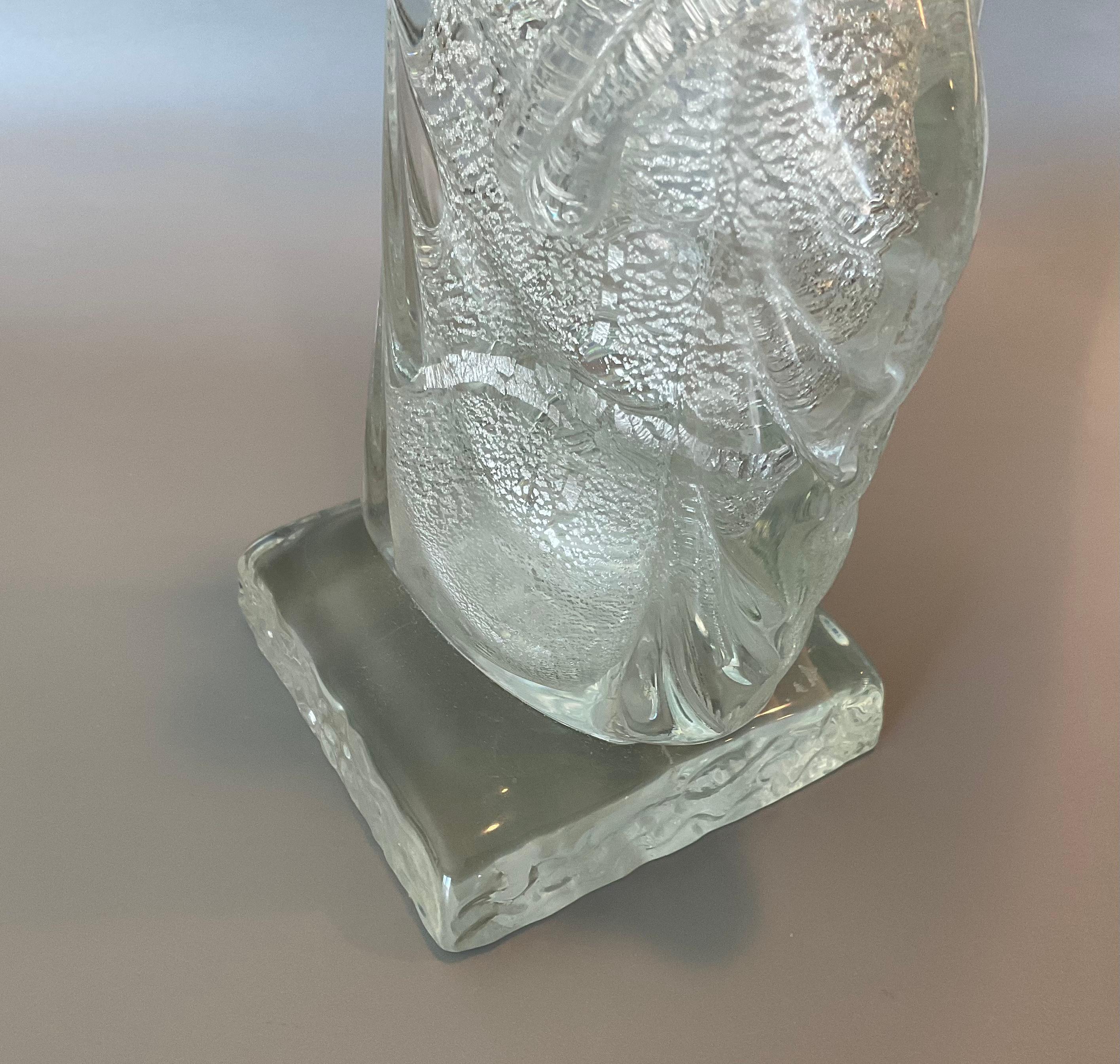 Italian Venus De Milo Murano Art Glass Sculpture by Ermanno Nason Silver Flakes For Sale