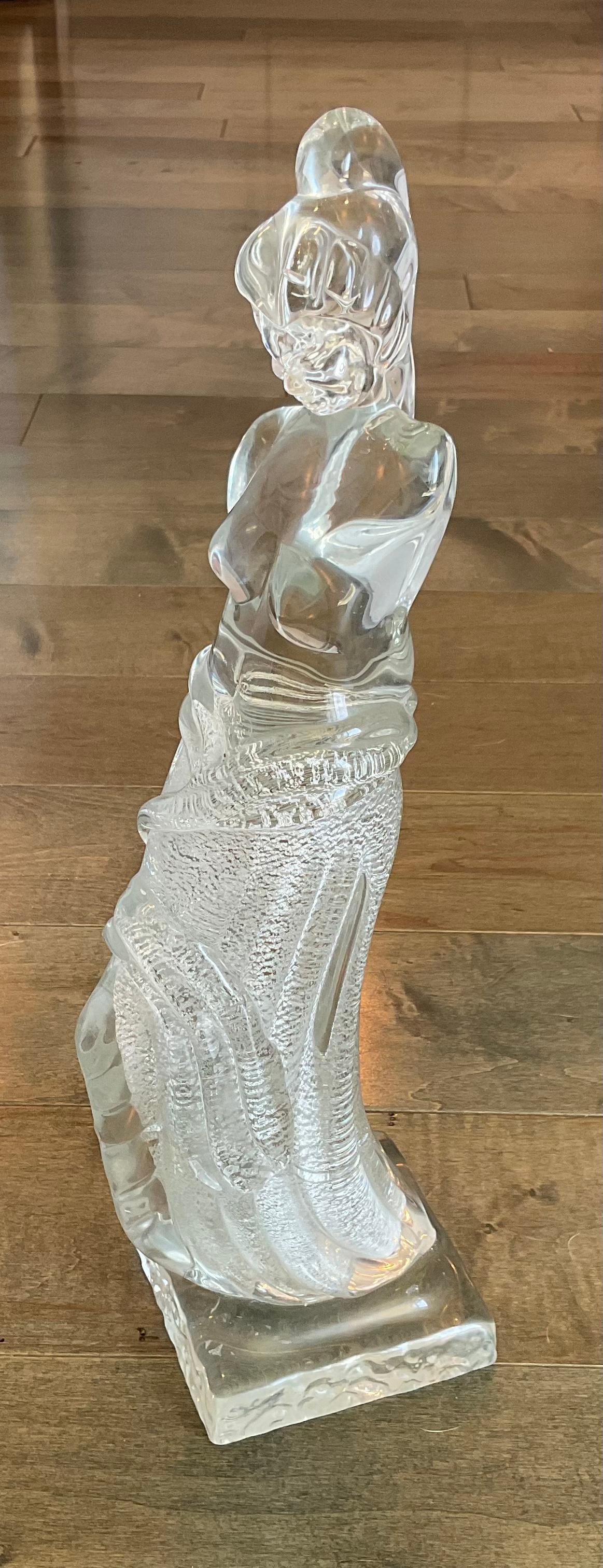 Mid-20th Century Venus De Milo Murano Art Glass Sculpture by Ermanno Nason Silver Flakes For Sale
