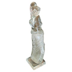 Venus De Milo Murano Art Glass Sculpture by Ermanno Nason Silver Flakes