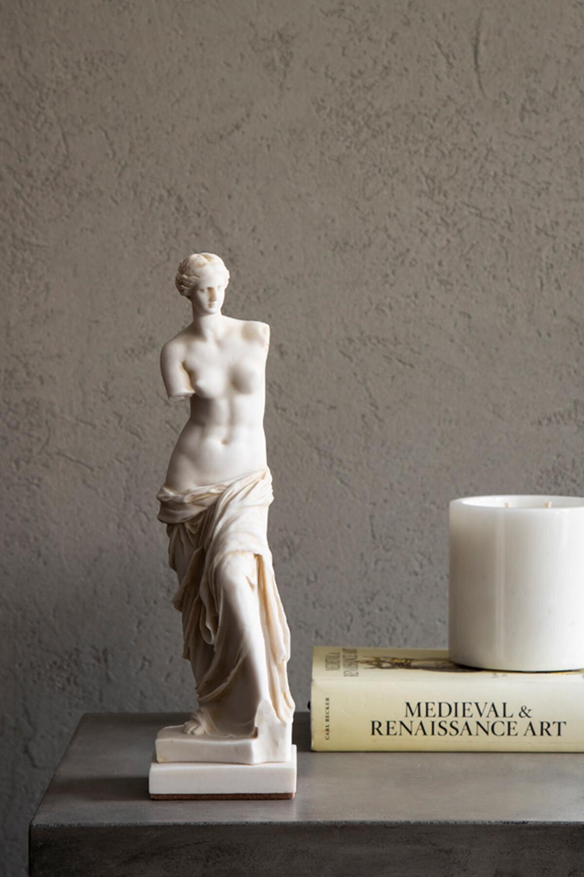 Cast Venus De Milo Statue Made with Compressed Marble Powder 'Louvre Museum'