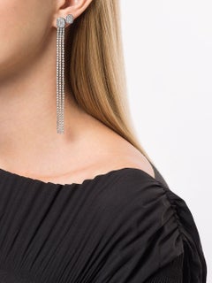 Venus Duplex Illusion 3-Line Long Earrings in 18k Black Gold