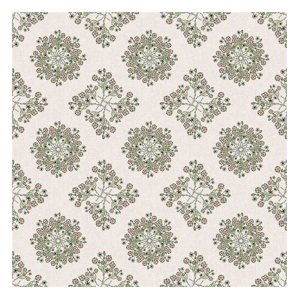 Papier peint fleur de Vénus géométrique botanique en naturel