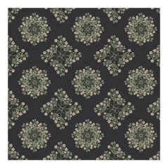 Venus Flower Wallpaper Geometric Botanical in Slate