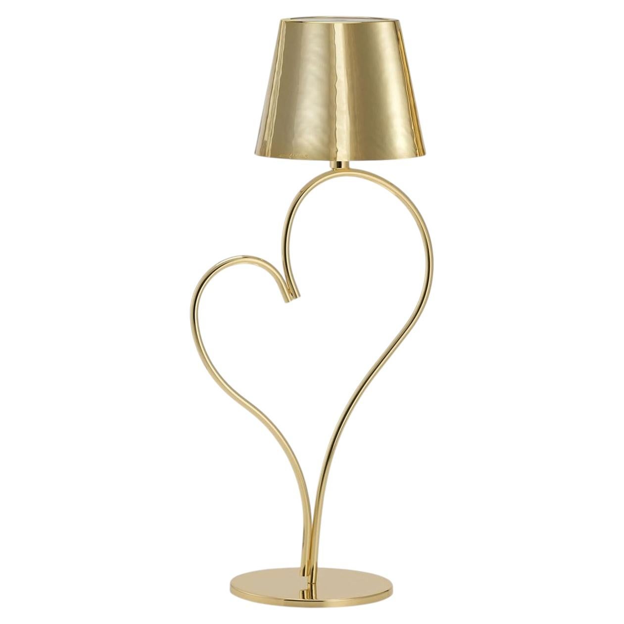 Lampada da tavolo ricaricabile Venus in ottone dorato lucido in vendita