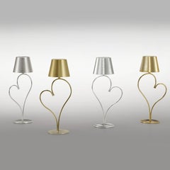 Lampe de table rechargeable « Venus » en laiton argenté brillant