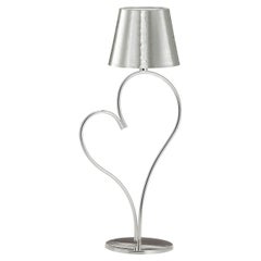 Lampe de table rechargeable « Venus » en laiton argenté brillant