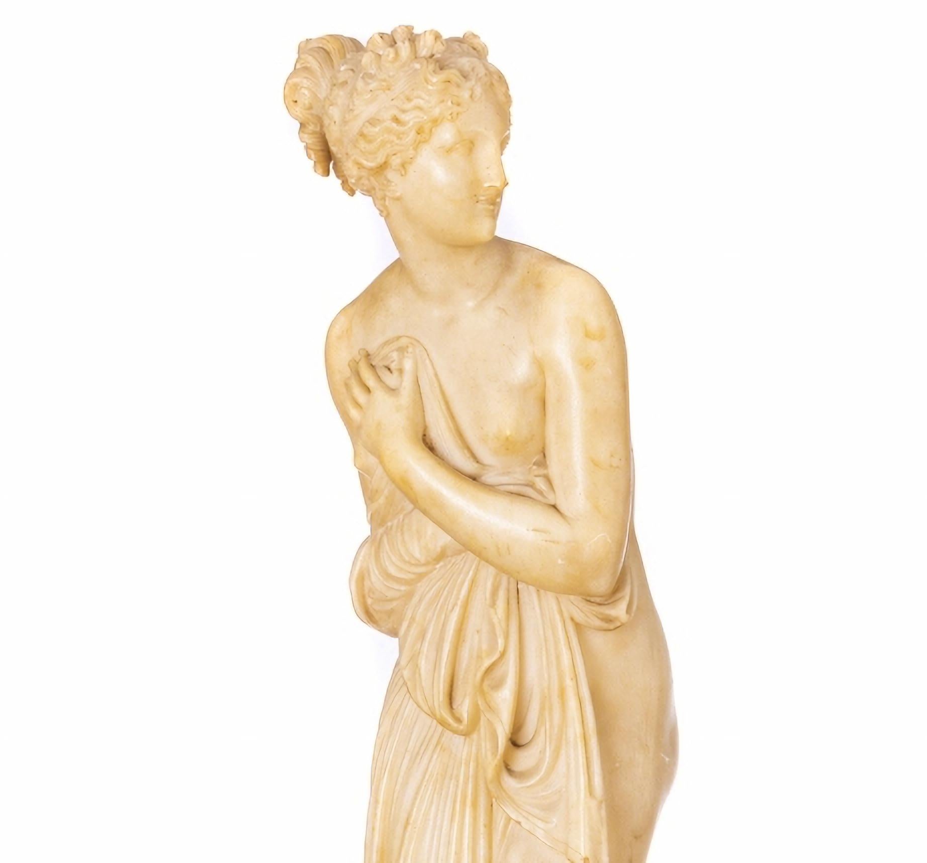 VÉNUS EN ALBÂTRE

Sculpture italienne du 19ème siècle
en albâtre, d'après un modèle d'António Canova (1757-1882).
Déc. hauteur : 80 cm
Bonnes conditions.