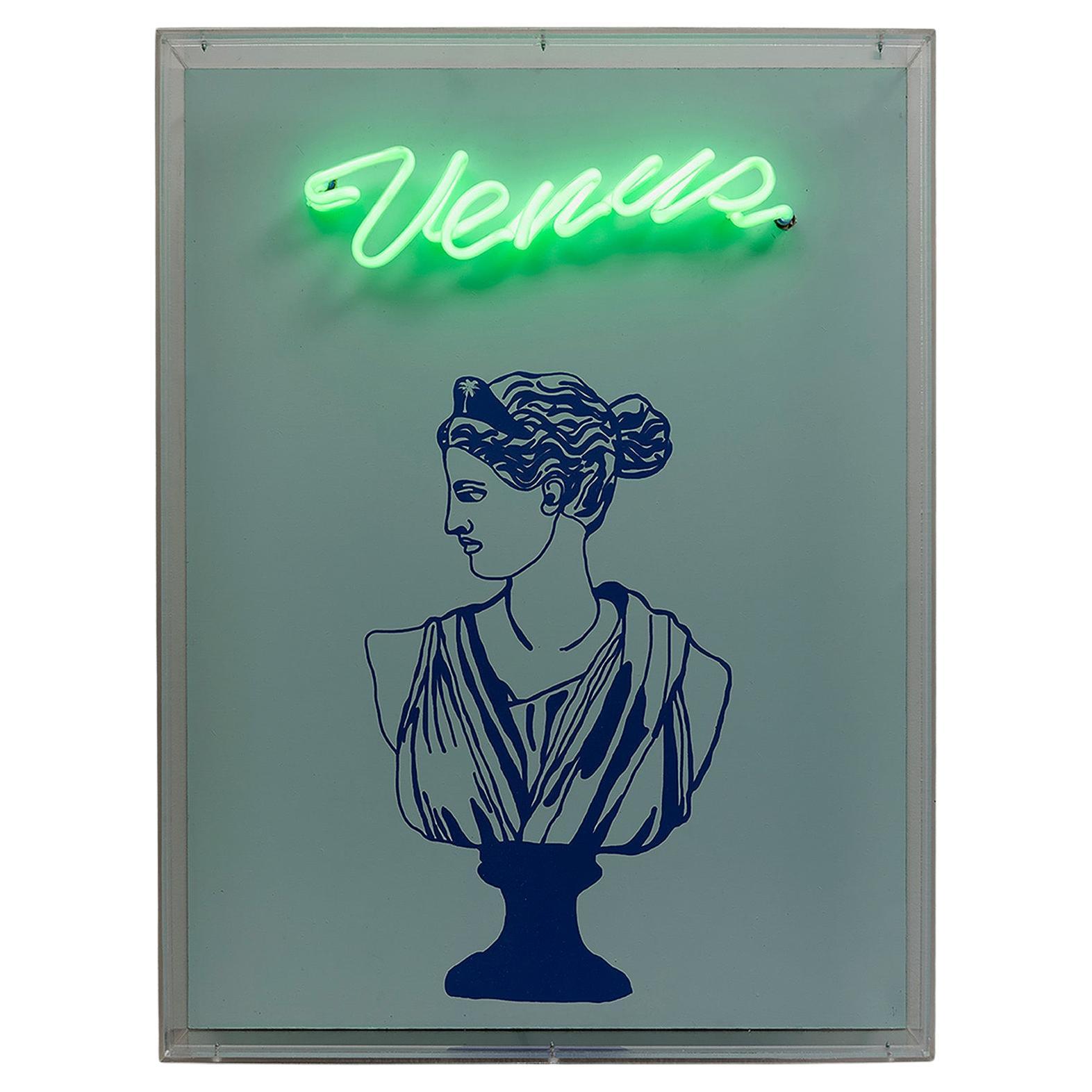 Venus. Neon-Lichtkasten Wandskulptur. Aus der Serie Neon Classics