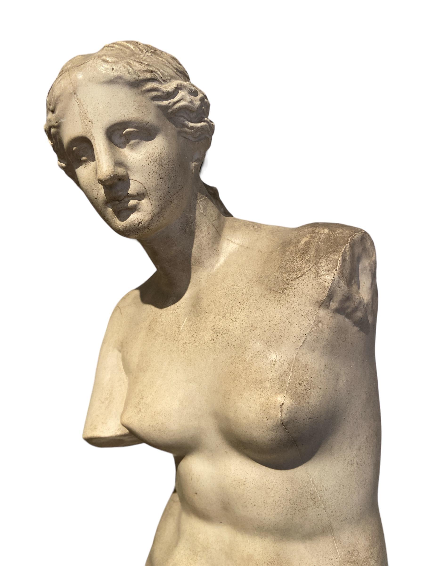 Classical Greek Venus of Milo in stucco, dated 1895 For Sale