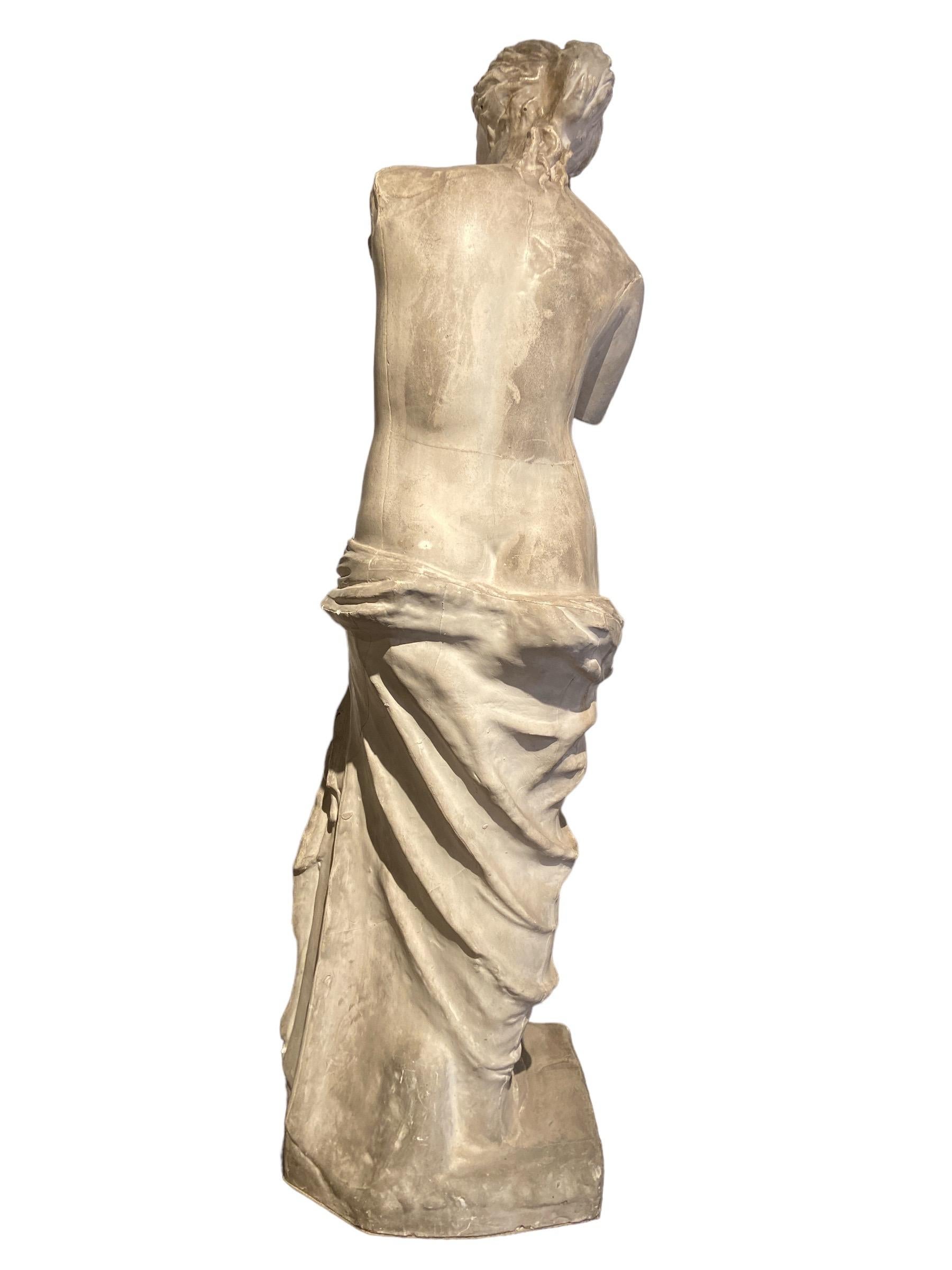 Hand-Crafted Venus of Milo in stucco, dated 1895 For Sale