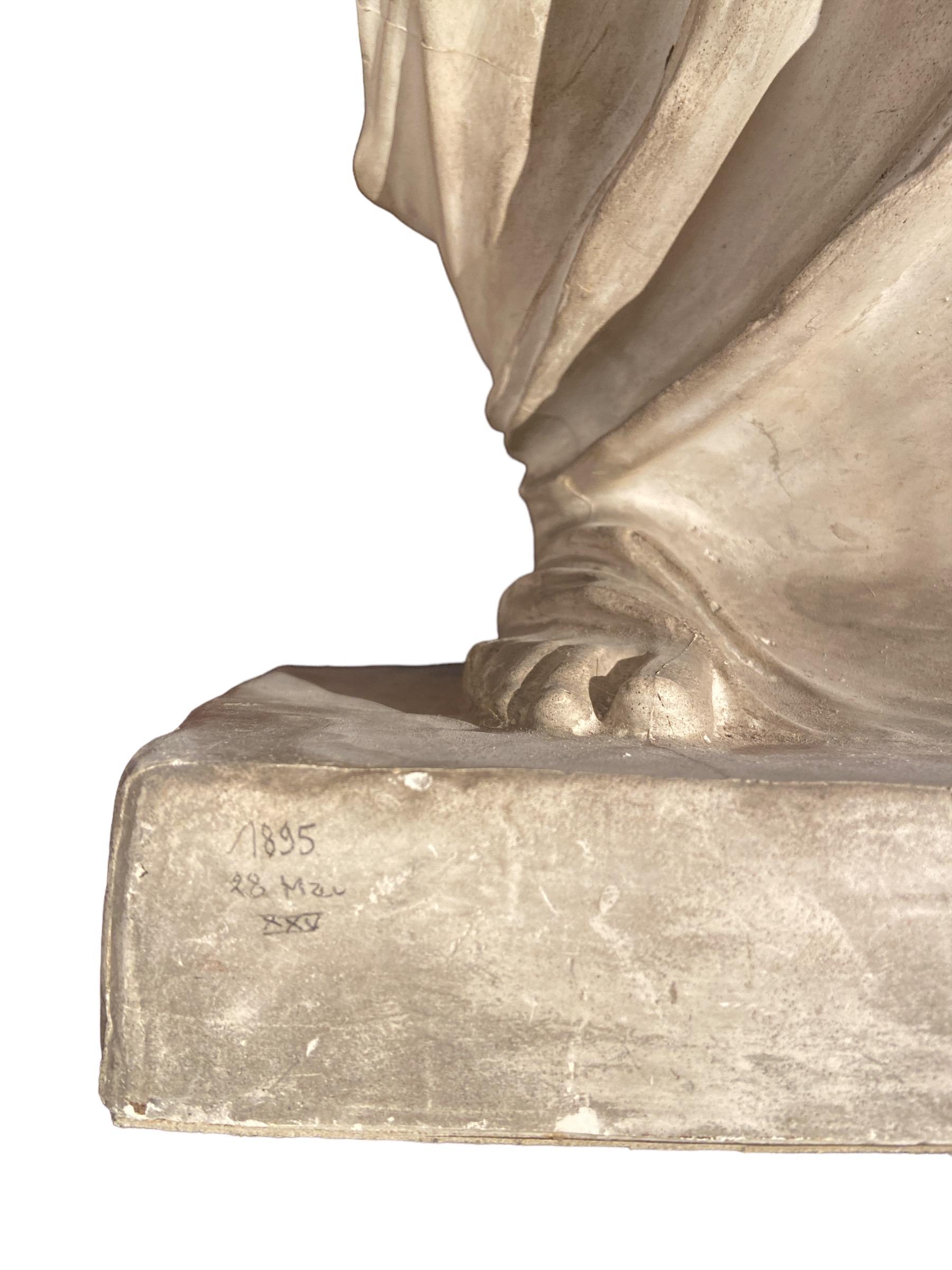 Stucco Venus of Milo in stucco, dated 1895 For Sale