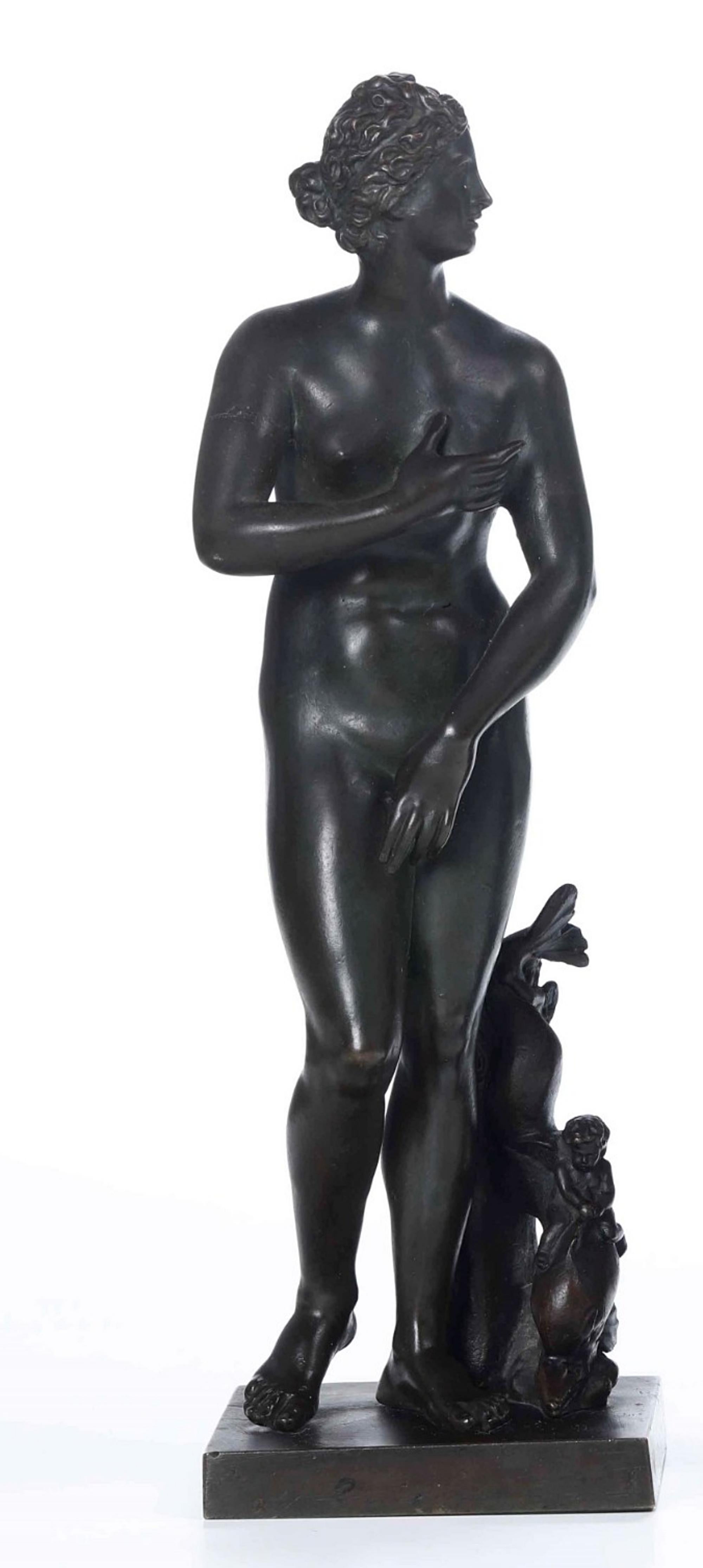 Hand-Crafted Venus of the Medici and Antinous Capitoline Cast and Patinated Bronze 19th Ct