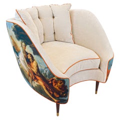 Venus Painting Bucket Style Chair with Velvet Interior