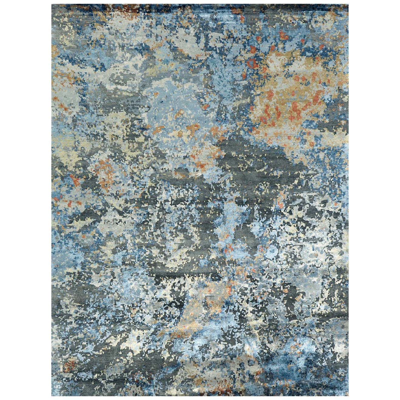 'Venus' Rug Modern Design Bamboo Silk Embossed For Sale at 1stDibs