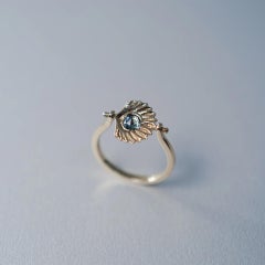 Venus Spinning Ring in 14K Gold & Blue Sapphire by Anastassia Sel Jewelry