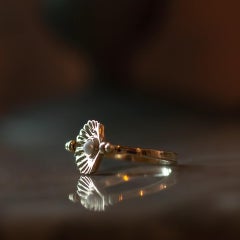 Venus Spinning Ring in 14K Gold & Pearl by Anastassia Sel Jewelry