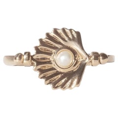 Venus Spinning Ring in 14K Gold & Pearl by Anastassia Sel Jewelry