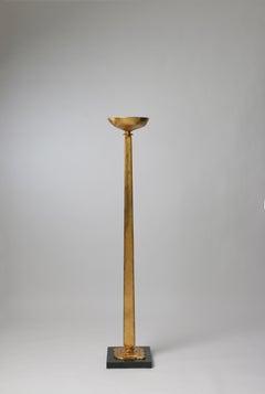 Venus Standing Candlestick Gilded in 23-Karat Yellow Gold