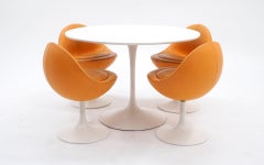 'Venus' Tulip Base Dining / Kitchen Set by Borge Johansen, Sweden, 1960s, White