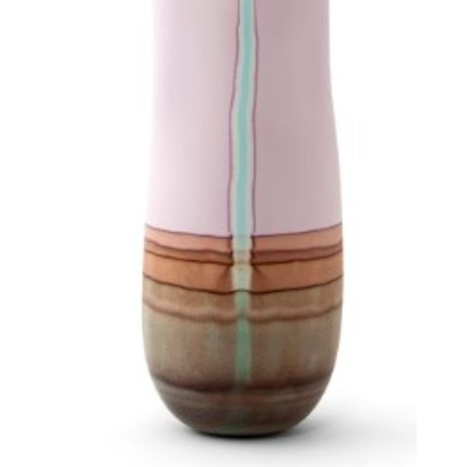 Post-Modern Venus Vase in Lilac and Rust with Blue Drip by Elyse Graham For Sale