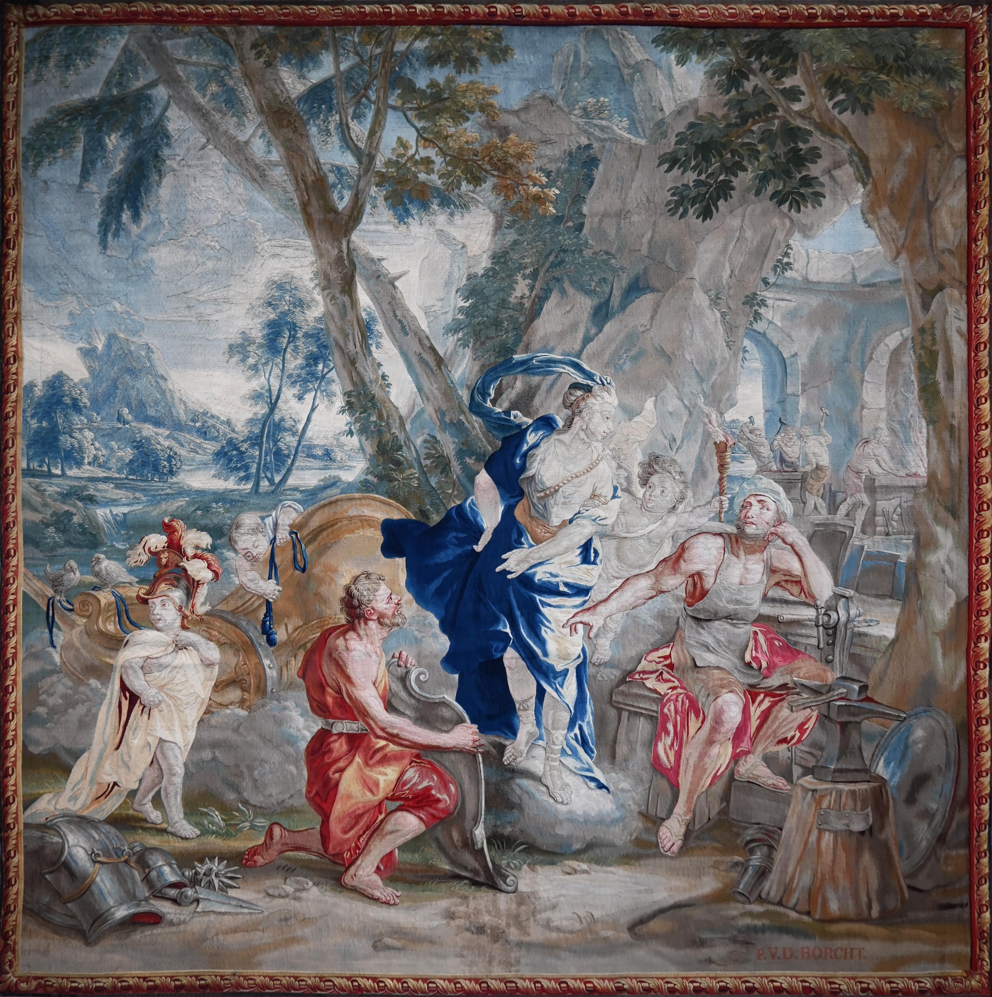Venus Visiting Vulcan, Achilles Brussels Tapestry Atelier Van Der Borcht - 1455 For Sale 10