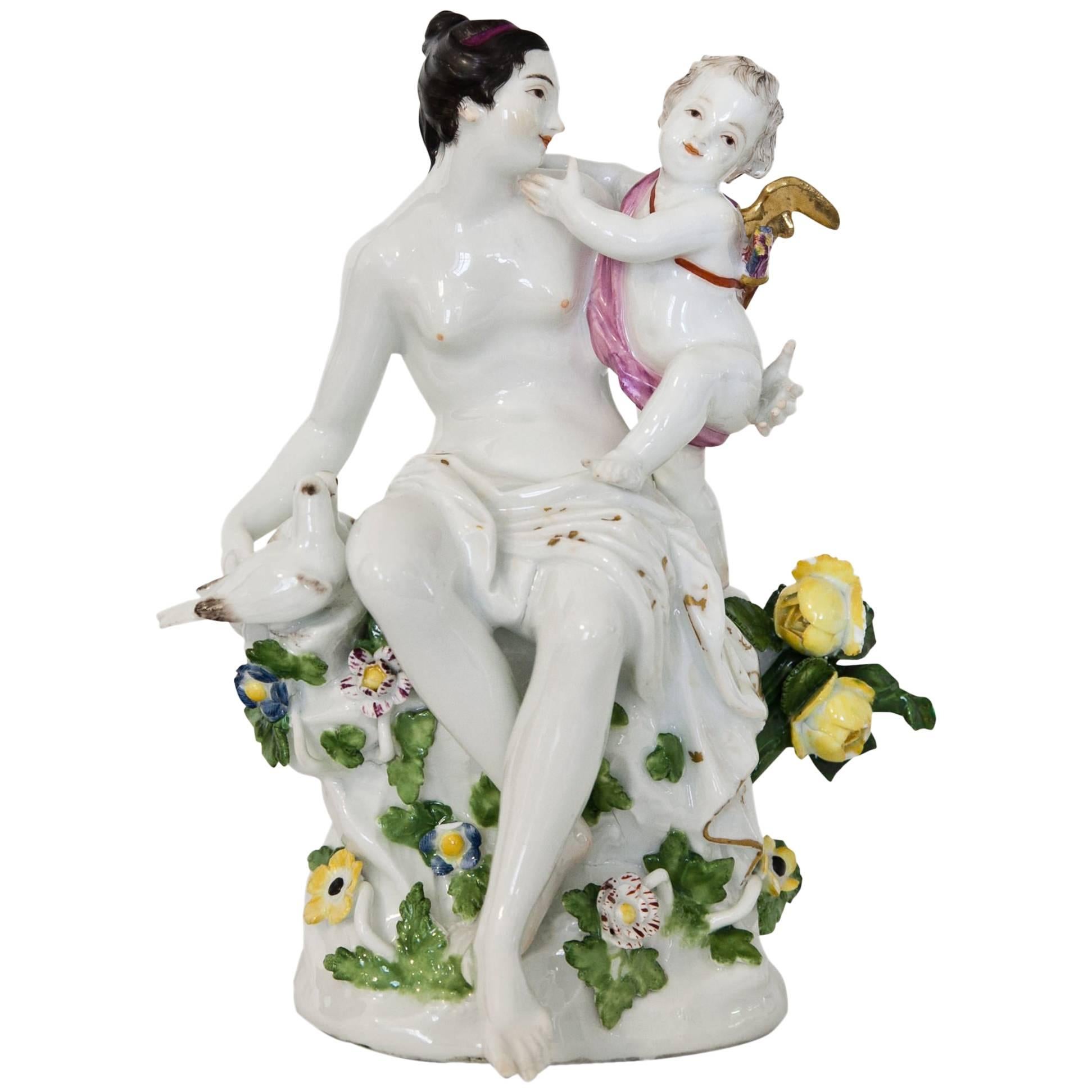 Venus with Cupid, Attributed to P. Reinicke and Meissen, circa 1747