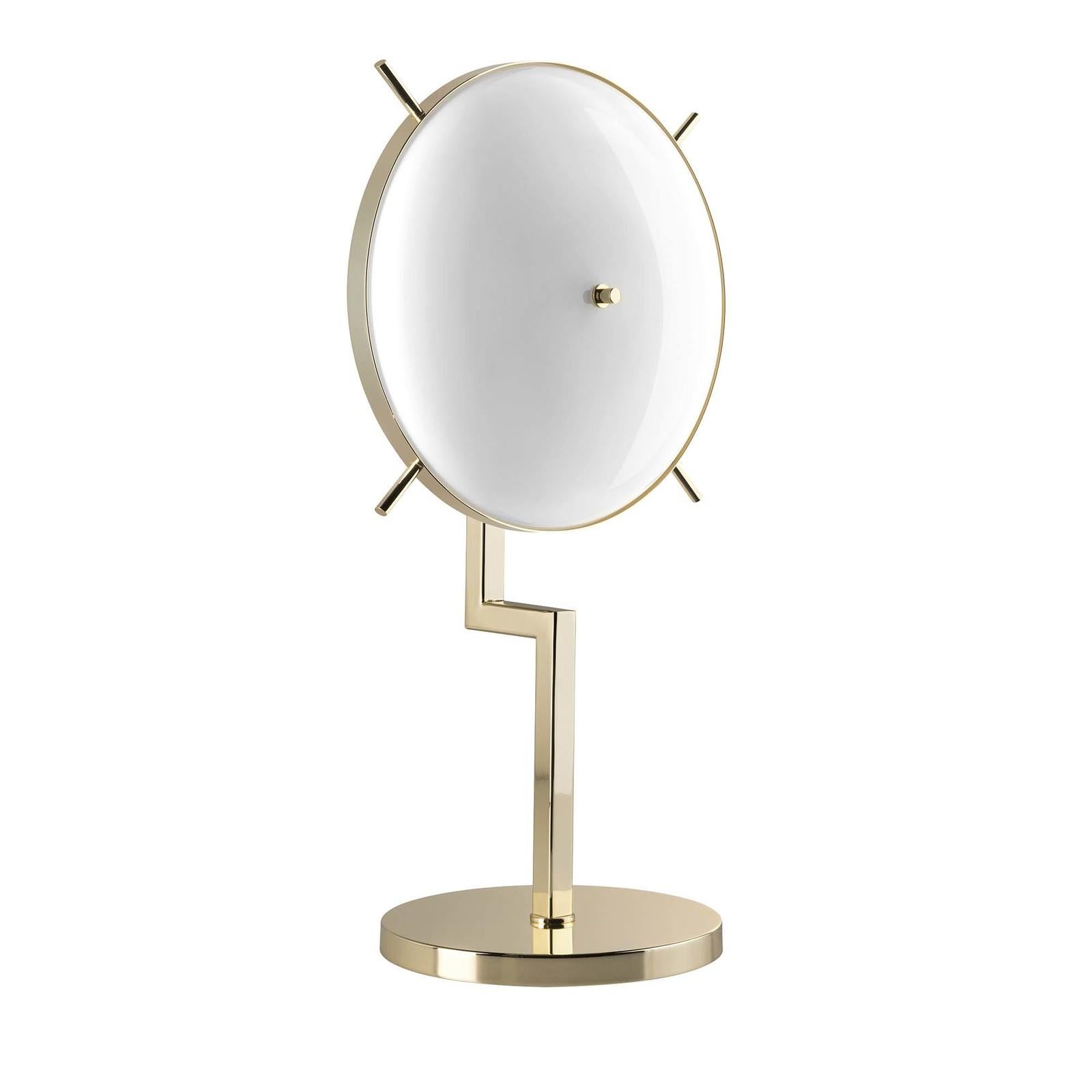 Striking a perfect balance between traditional craftsmanship, noble materials, and modern design, this table lamp is a superb object of functional decor. It is part of the Home Couture collection and inspired by the glamour and luxury of Art Deco