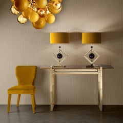 Venusia Brass Frame with Marble Top Console
